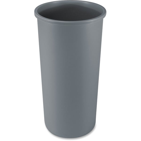 22 gal Round Indoor Plastic Can, Gray, Linear Low-Density Polyethylene (LLDPE), 4 PK